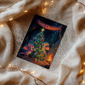 Christmas Cave Dragons – Warm Holiday Wishes Karte