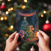 Christmas Cave Dragons – Warm Holiday Wishes Karte