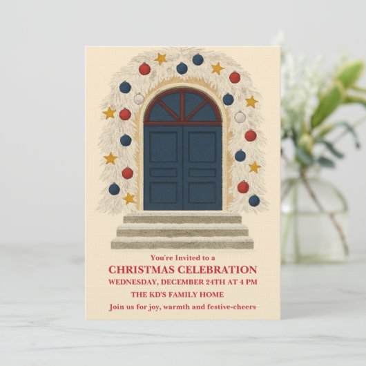 Christmas Celebration Einladung (Stehend Vorderseite)