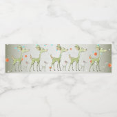Christmas Celebration Green Deers Holidays Cute Wasserflaschenetikett (Einzelnes Label)