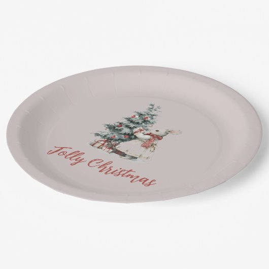 Christmas Celebration Paper Plate | Joyful Holiday Pappteller (Schrägansicht)