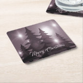 Christmas Celebration Pink Trees Purple Elegant Rechteckiger Pappuntersetzer (angewinkelt)