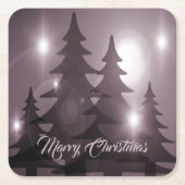 Christmas Celebration Pink Trees Purple Elegant Rechteckiger Pappuntersetzer (Vorderseite)