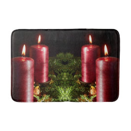 Christmas Celebration Red Candles Winter Holidays Badematte