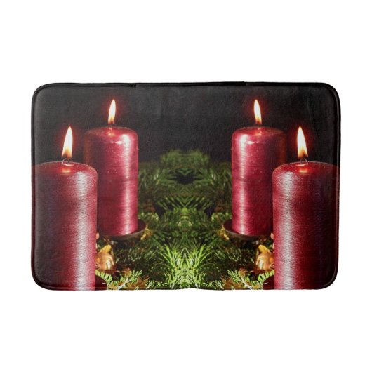 Christmas Celebration Red Candles Winter Holidays Badematte (Vorderseite)