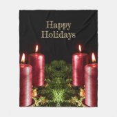 Christmas Celebration Red Candles Winter Holidays Fleecedecke (Vorderseite)