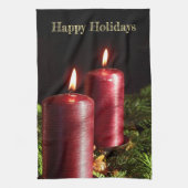Christmas Celebration Red Candles Winter Holidays Geschirrtuch (Vertikal)