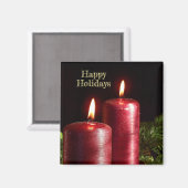 Christmas Celebration Red Candles Winter Holidays Magnet (Vorderseite/Rückseite)
