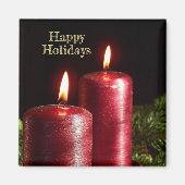 Christmas Celebration Red Candles Winter Holidays Magnet (Vorne)