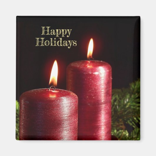 Christmas Celebration Red Candles Winter Holidays Magnet (Vorne)