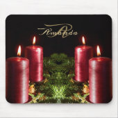 Christmas Celebration Red Candles Winter Holidays Mousepad (Vorne)