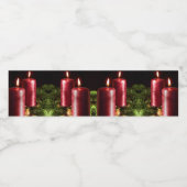 Christmas Celebration Red Candles Winter Holidays Wasserflaschenetikett (Einzelnes Label)