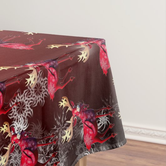 Christmas Celebration Red Reindeer Elegant Tischdecke (Beispiel)