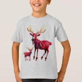 Christmas Celebration Red Reindeer Stylish T-Shirt (Vorderseite)