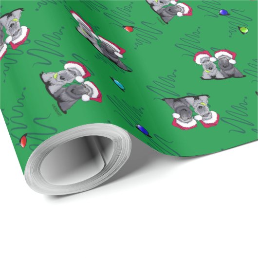 Christmas Cesky Terriers Geschenkpapier (Rolleneckpunkt)