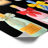 Christmas Champagne Cool Gl Coquette Bottle  Poster (Ecke)