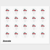 Christmas Change of Address Sticker | Red Car with (Blatt)