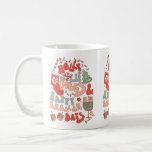 Christmas Chanukah hanukkah Groovy Vibes Kaffeetasse<br><div class="desc">Es ist eine Urlaubsmaske mit diesem niedlichen, lustigen Design von Holly Jolly Vibes & Happy Challah Days. Funky Farben von Rot, Rosa und Grüntöne mit Weihnachten und Chanukah oder Hanukka Icons, Menorah, dreidel, Weihnachtsbaum, Strumpf, Lichter, jüdischen Stern von David, und Bonbons Stock. Großartige Geschenktasche für Mieter, Bürohelfer oder einfach nur...</div>