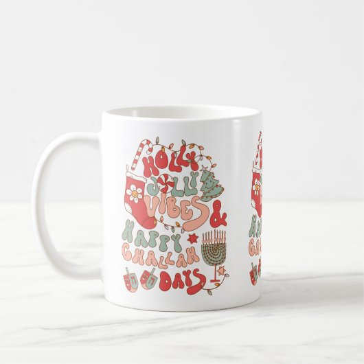 Christmas Chanukah hanukkah Groovy Vibes Kaffeetasse (Links)