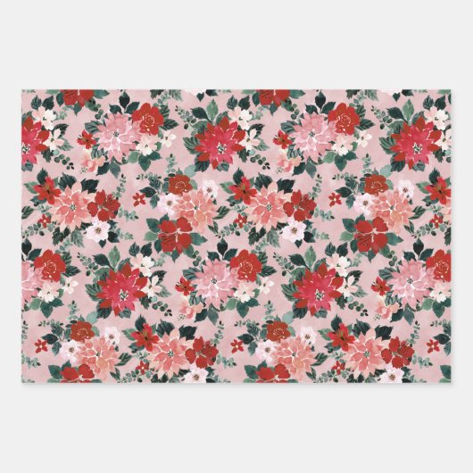 CHRISTMAS CHAOS BUNDLE CATS, PENGUINS, POINSETTIA GESCHENKPAPIER SET (Vorderseite 2)