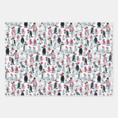 CHRISTMAS CHAOS BUNDLE CATS, PENGUINS, POINSETTIA GESCHENKPAPIER SET (Vorderseite 3)