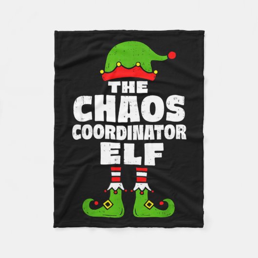Christmas Chaos Coordinator Elf Funny Xmas Holiday Fleecedecke (Vorderseite)