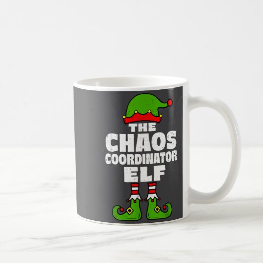 Christmas Chaos Coordinator Elf Funny Xmas Holiday Kaffeetasse (Rechts)