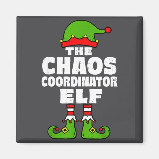 Christmas Chaos Coordinator Elf Funny Xmas Holiday Magnet (Vorne)