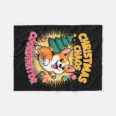 Christmas Chaos Coordinator Xmas Puppy Funny Corgi Fleecedecke (Vorderseite (Horizontal))