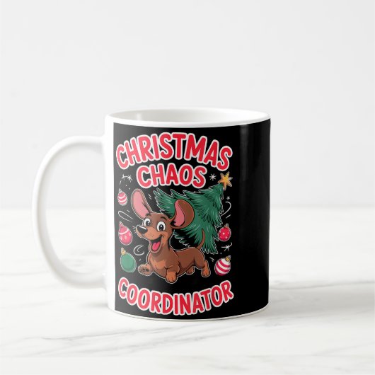 Christmas Chaos Coordinator Xmas Puppy Funny Dachs Kaffeetasse (Links)