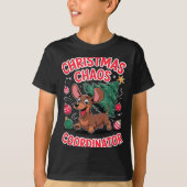 Christmas Chaos Coordinator Xmas Puppy Funny Dachs T-Shirt (Vorderseite)