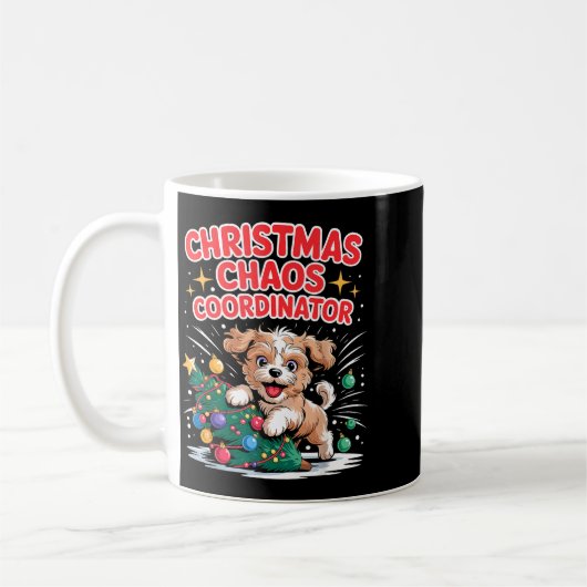 Christmas Chaos Coordinator Xmas Puppy Funny Shi-o Kaffeetasse (Links)