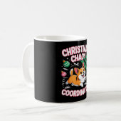 Christmas Chaos Coordinator Xmas Puppy Funny Welsh Kaffeetasse (Vorderseite Links)