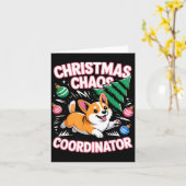 Christmas Chaos Coordinator Xmas Puppy Funny Welsh Karte (Gelbe Blume)