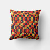 Christmas Checkerboard Pattern - Red & Yellow Tree Kissen (Rückseite)