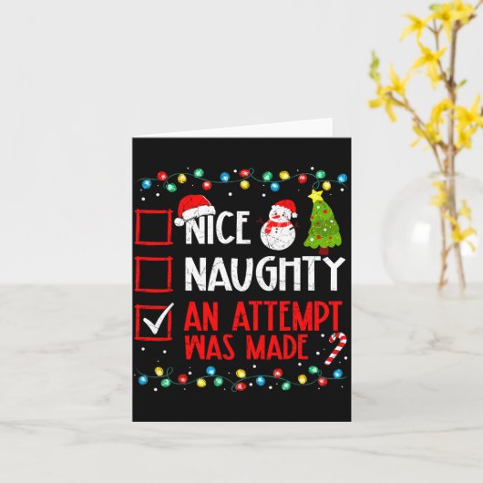 Christmas Checklist Naughty Nice An Attempt Was Ma Karte (Gelbe Blume)