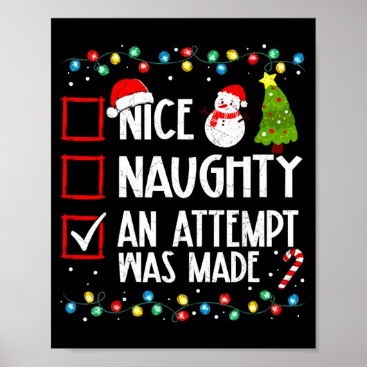 Christmas Checklist Naughty Nice An Attempt Was Ma Poster (Vorne)