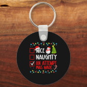 Christmas Checklist Naughty Nice An Attempt Was Ma Schlüsselanhänger (Vorderseite)