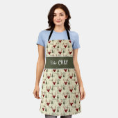 Christmas Cheer Apron with Deer and Trees Schürze (Getragen)