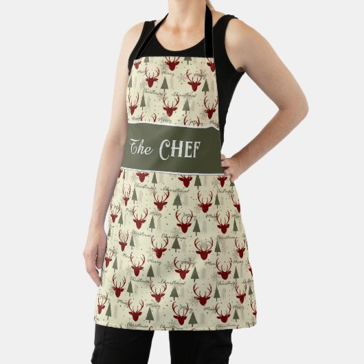Christmas Cheer Apron with Deer and Trees Schürze (InSitu)