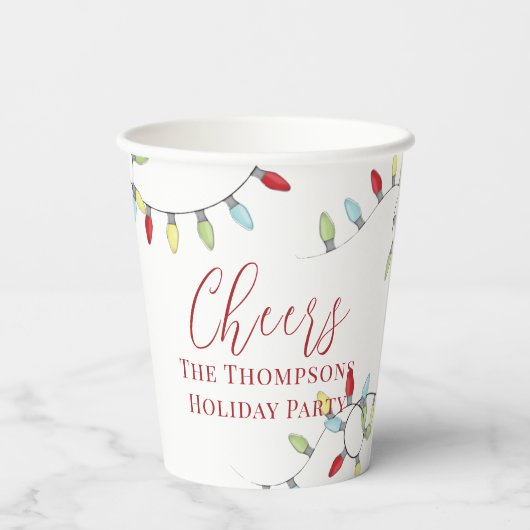 Christmas Cheer Calligraphy Script Custom Pappbecher (Rückseite)