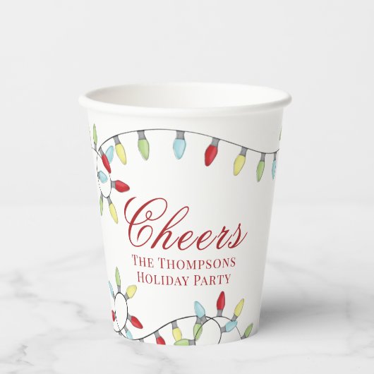 Christmas Cheer Calligraphy Script Custom Pappbecher (Vorderseite)