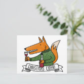 Christmas Cheer Fox Feiertagspostkarte (Stehend Vorderseite)