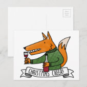 Christmas Cheer Fox Feiertagspostkarte (Vorne/Hinten)