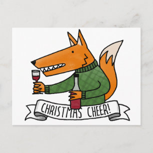 Christmas Cheer Fox Feiertagspostkarte