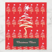 Christmas Cheer Scribble Tree + Star Weinetikett (Einzelnes Label)