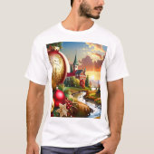 Christmas Cheer Sunset Countryside T-Shirt (Vorderseite)