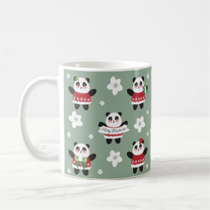 Christmas Cherry Blossom Panda Kaffeetasse