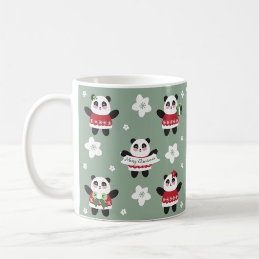 Christmas Cherry Blossom Panda Kaffeetasse (Links)
