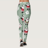 Christmas Cherry Blossom Panda Leggings (Rückseite)